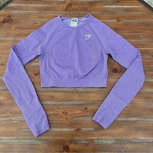 Gymshark Lavender Flex Long Sleeve Crop Top